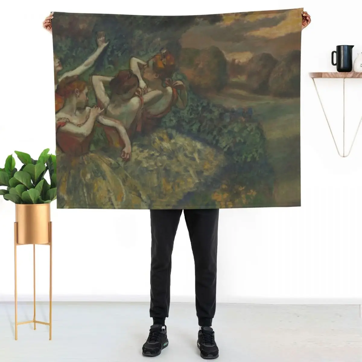 Edgar Degas. Four Dancers, 1899. Throw Blanket Large Blankets For Bed Flannels Decoratives Flannel Fabric Blankets