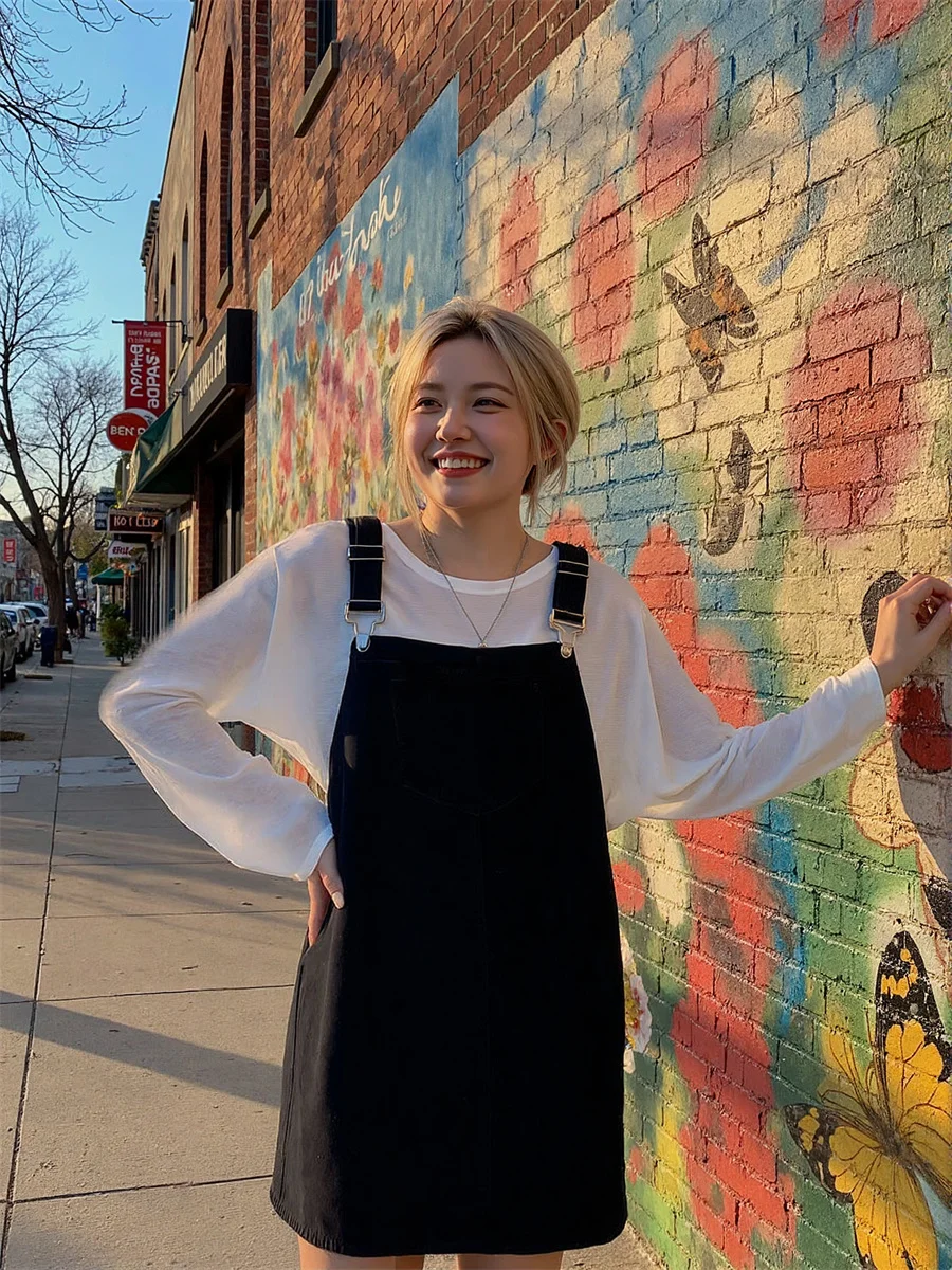 Dames Halloween zwarte jurk All-Match Herfst Winter Koud weer Dik Zwaar Warm Gezellig Comfortabel Zacht Geschikt Veelzijdig