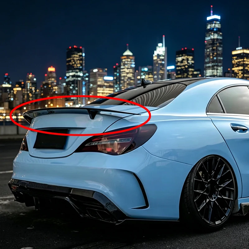 

Спойлер на крышку багажника для Mercedes Benz CLA W117, фиксированное крыло, карбон, спортивный тюнинг-комплект, 2014-2019 гг.