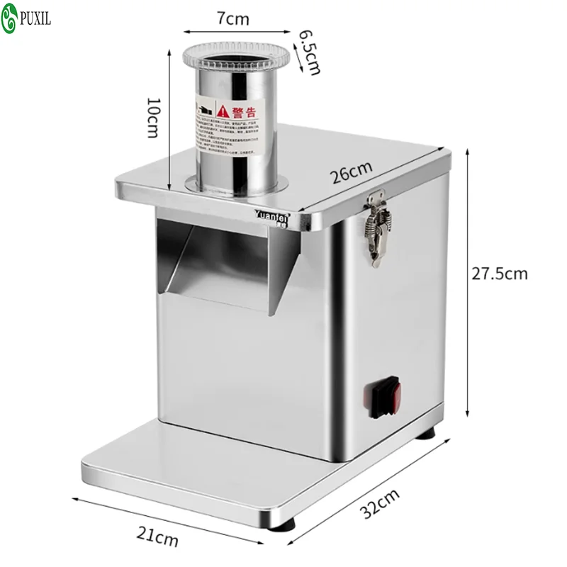 قطاعة خضراوات كهربائية تجارية، قطاعة فواكه، قطع الطماطم أو محضر طعام من الفولاذ المقاوم للصدأ مع 5 شفرات