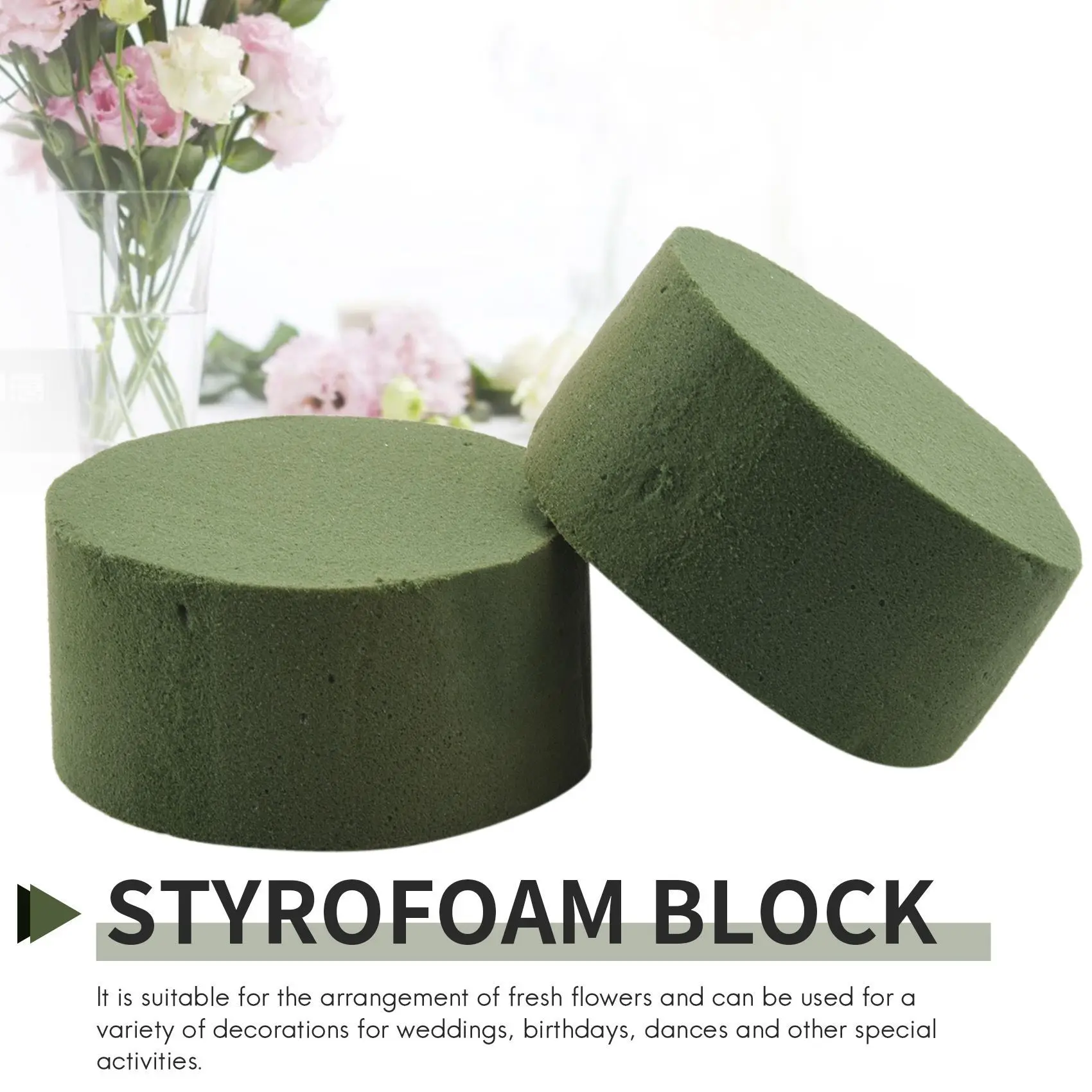 قطع غيار الأجهزة مكونة من 8 قطع من مجموعة ترتيب الزهور DIY، رغوة زهور مبللة مستديرة خضراء، زهور ممر الزفاف، ديكور الحفلات