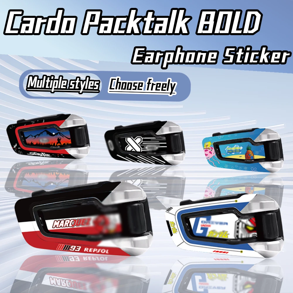 For Decoration Cardo PACKTALK EDGE Motorcycle Headphone Box With Colorful And Creative Bluetooth Headphone Protective Stickers