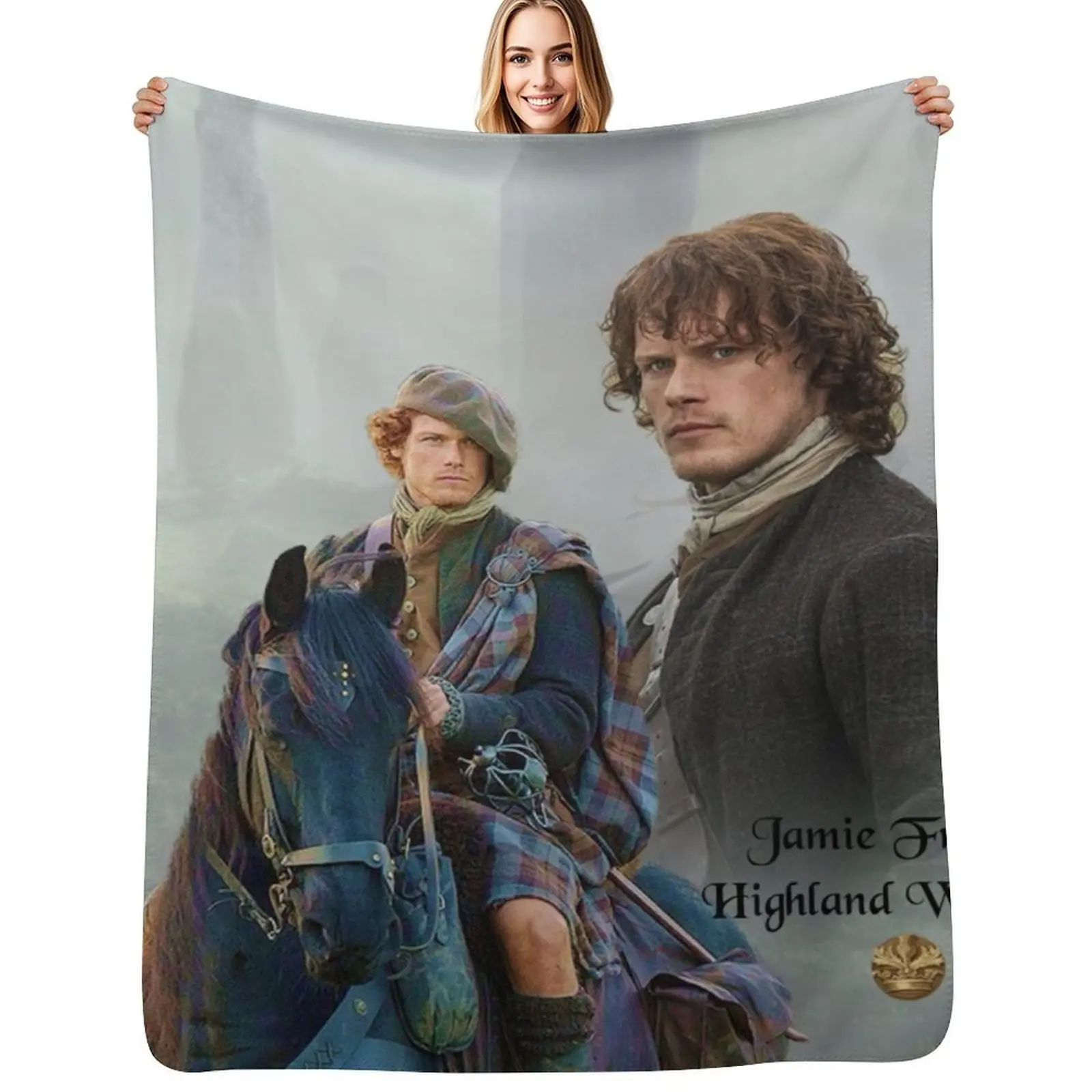 

Jamie Fraser-Highland Warrior/Outlander Throw Blanket Soft Cozy Blanket for Pet Kids Adults