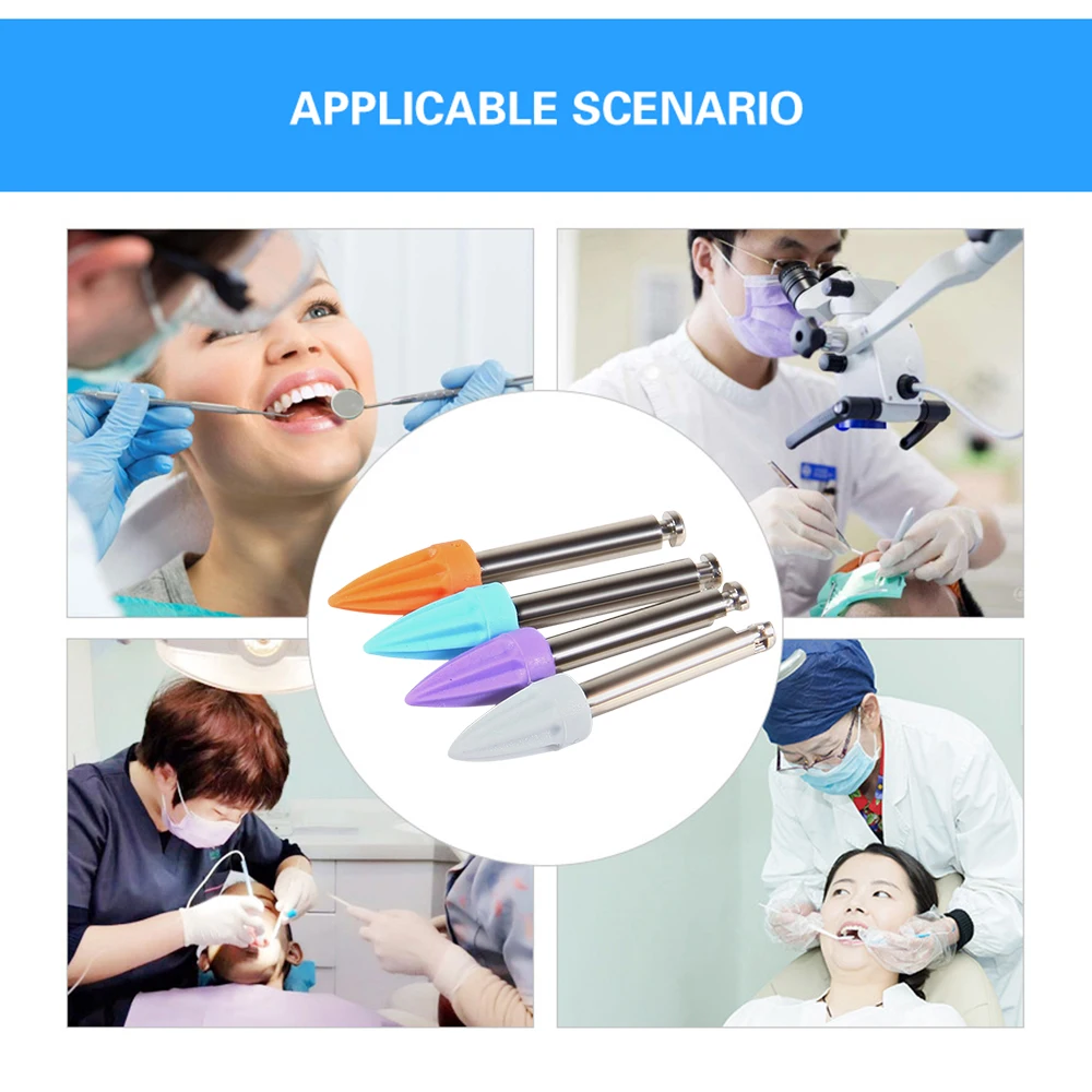 100pcs Dental Prophy Polishing Cup Cups Brushes Disposable Tooth Polishing Tapered Shape/ Point Spot For Contra Angle Latch type
