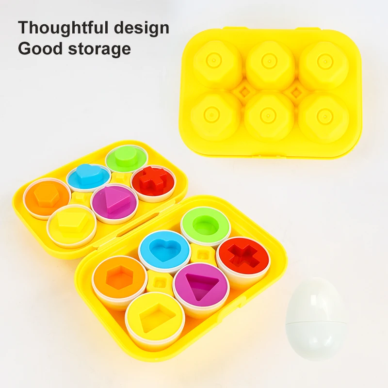 6Pcs Baby Anerkennung Ei Spielzeug Kind Lernen Farbe Form Passenden Montessori Frühen Bildungs Lernen Spielzeug Vorschule Lehre