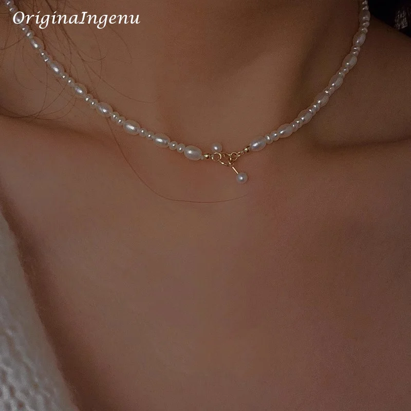 Natural Pearl Necklace 14K Gold Filled Handmade Pendants Vintage Jewelry Tarnish Resistant  Jewelry for Women