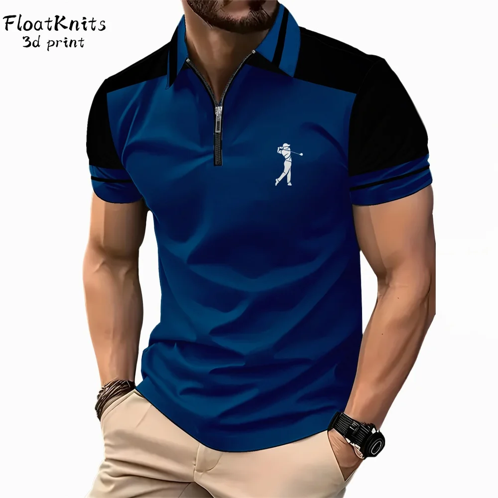

Casual Golf Polo Shirts for Men Summer Street Men's Clothing Business Lapel Polo Shirt Tops Short Sleeve Tee New in Tops & Tees