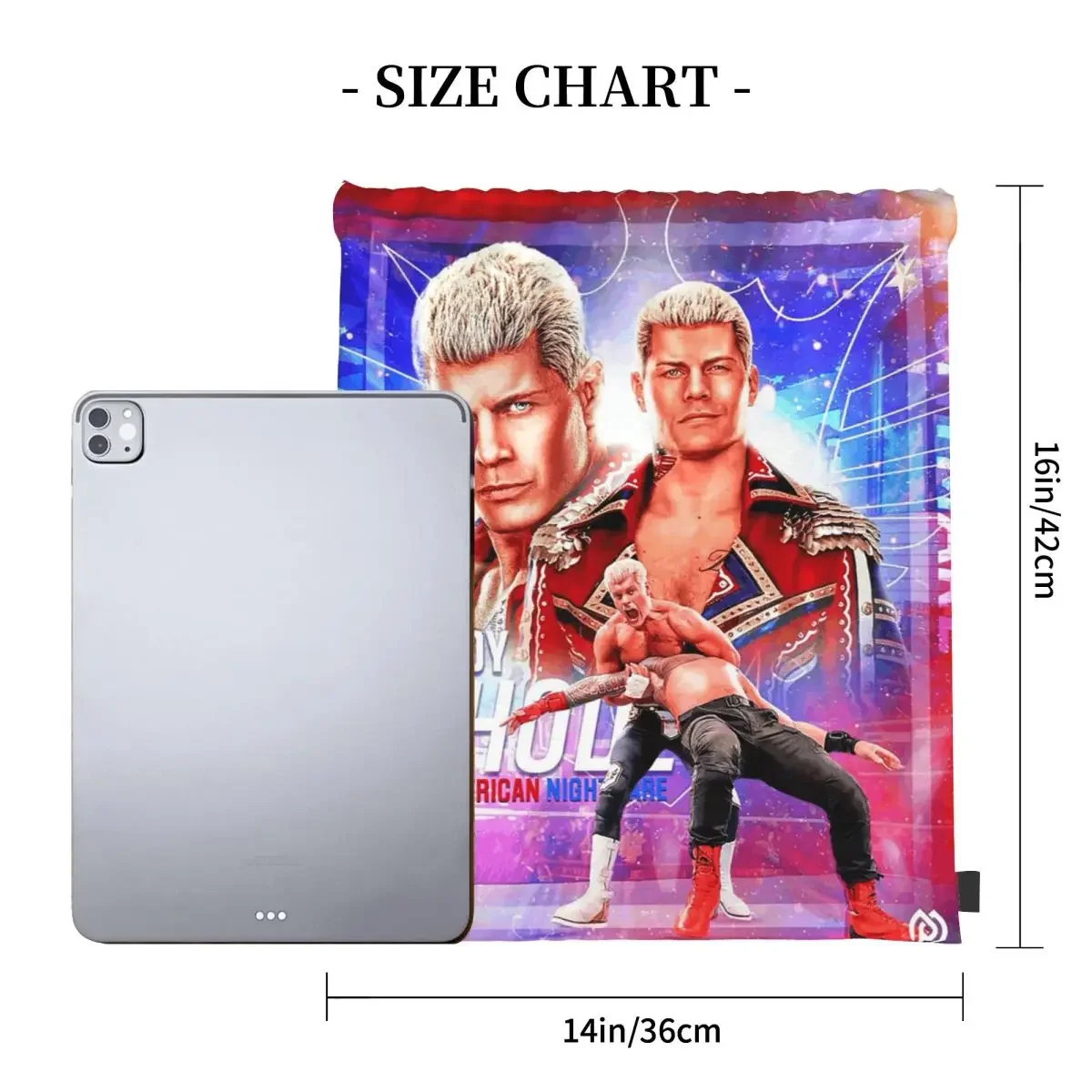 In The Ring Cody Rhodes American Nightmare Backpacks Fashion Drawstring Bundle Pocket Sports Bag Book Bags For Travel School