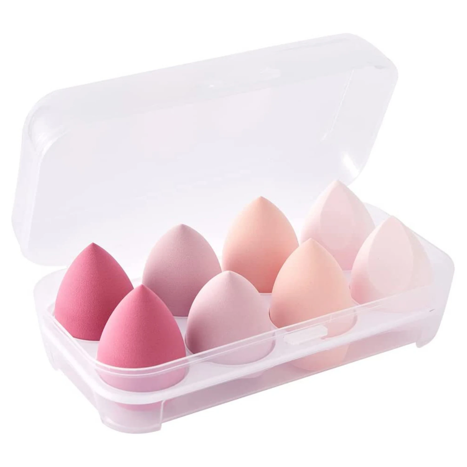 Makeup blending sponges - 8 Pcs set of high-quality cosmetic beauty eggs for flawless foundation application with powder and cre