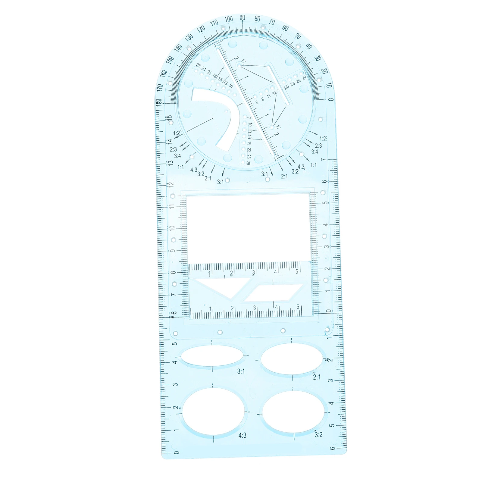 

Plastic Ruler Set Geometric Drawing Templates Lightweight Blue Fold Tape Classroom Design Architecture Fraction Measurement