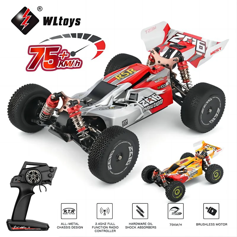 WLtoys 144001 1:14 RC Racing Car 60Km/H 2.4G Remote Control High Speed Off-Road Drift Shock Absorption Adult Boys Toys Kids Gift