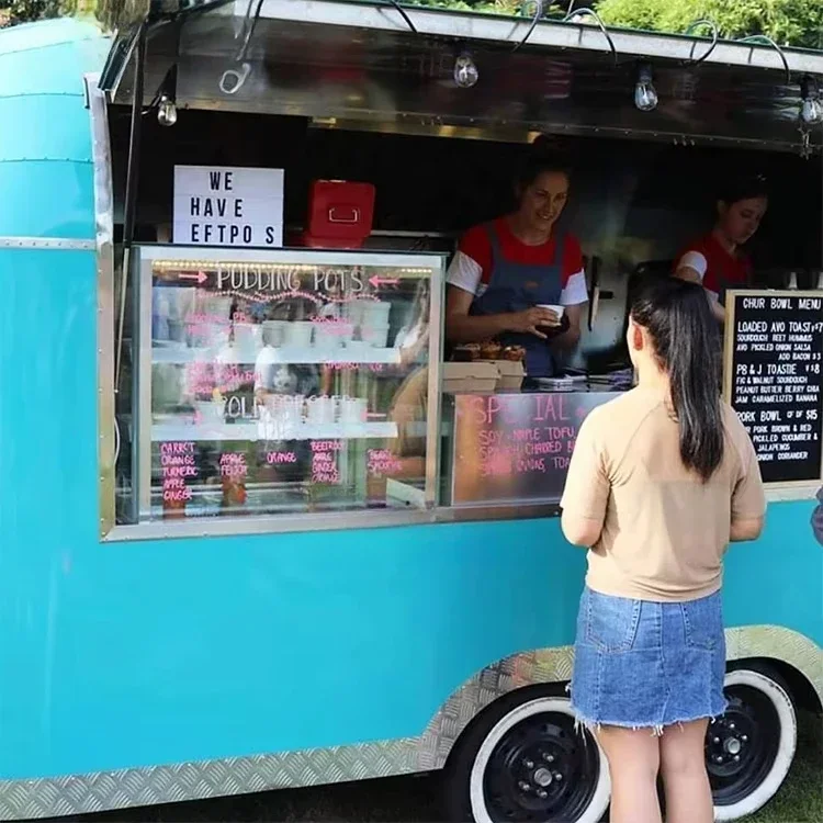 Customized One Stop Food Trailer Manufacturers Full Equipment Mobile Food Truck Coffee Tacos Fast Food Cart Stainless Steel