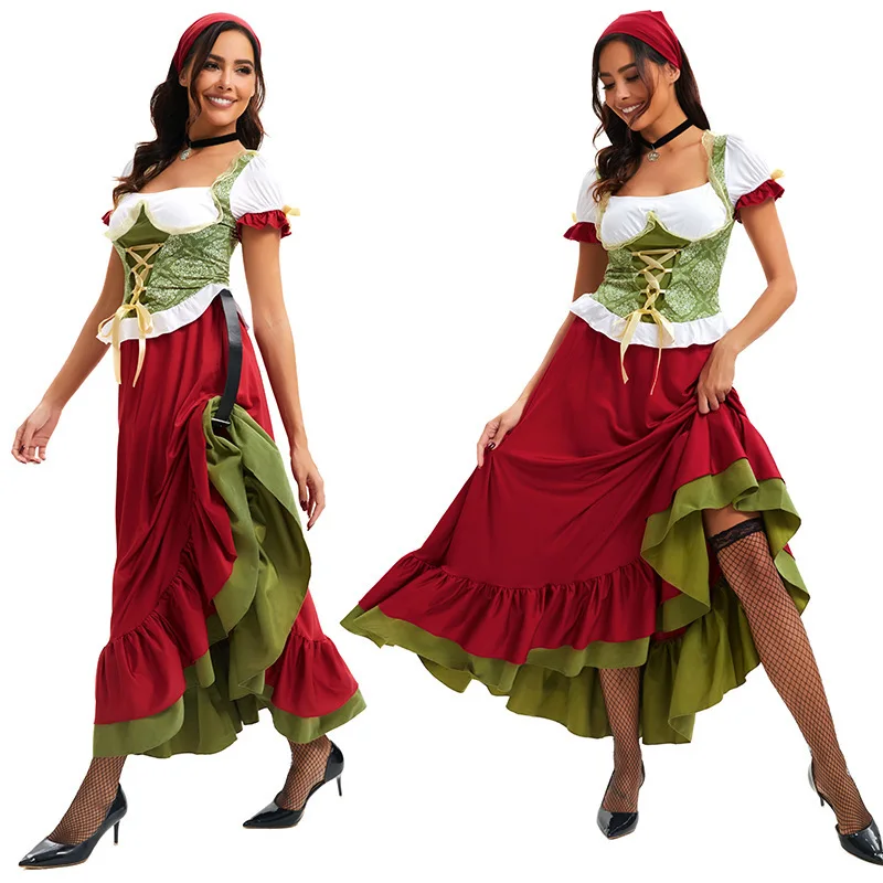 

Beer Girl Performance Costume Mh Women's Bar Dingdong Workwear loween Stage Outfit Traditional Fem Ethnic Faion