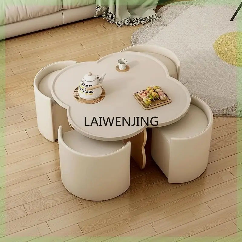 Cream wind coffee table living room modern minimalist design creative Internet celebrity round tea table