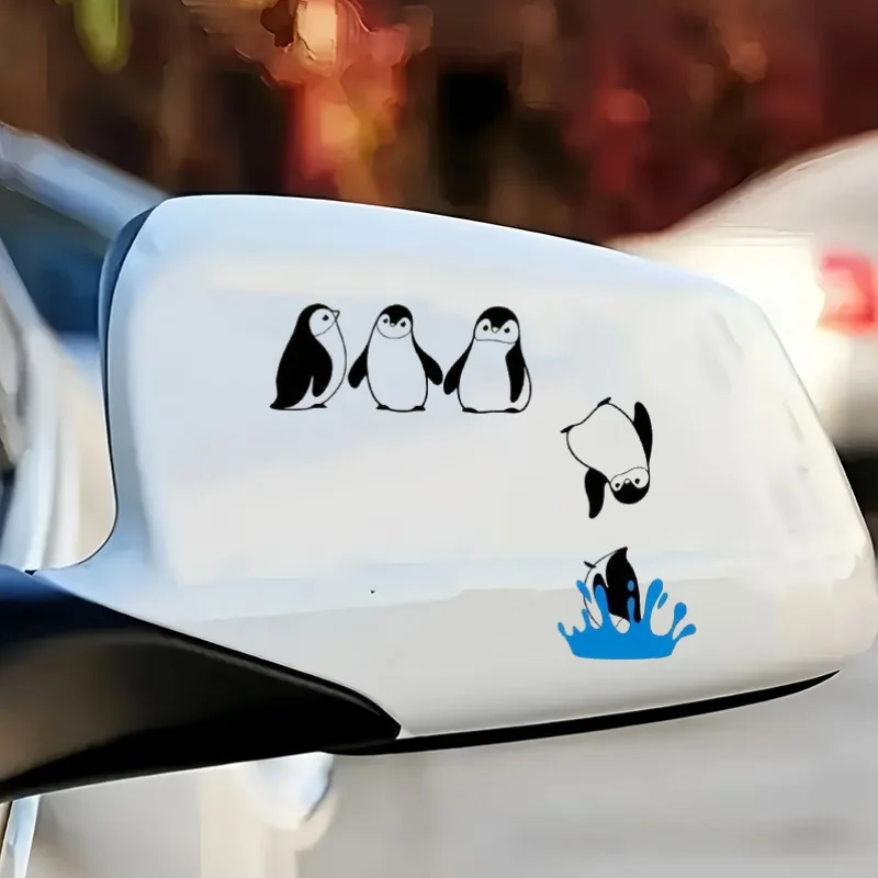 Cute Funny Diving Penguin Vinyl Sticker Waterproof UV Resistant Decal for Car Motorcycle Helmet Auto Exterior Decor