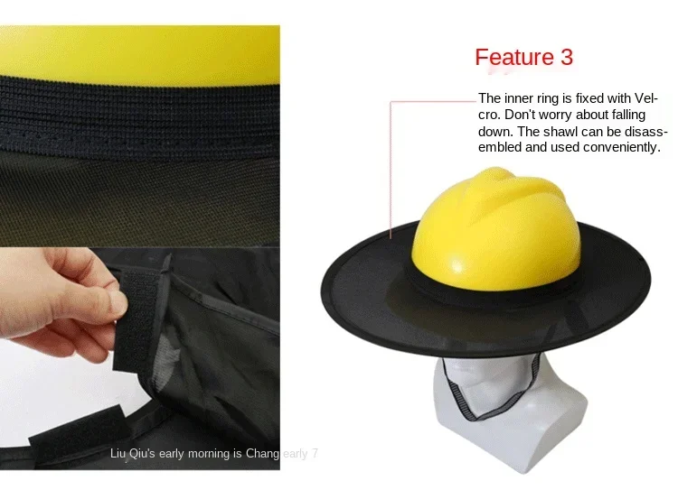 Construction Safety Reflective Hard Hat Neck Shield Helmet Sun Shade Reflective Stripe Kit Summer Sun Protection Prevent Sunburn