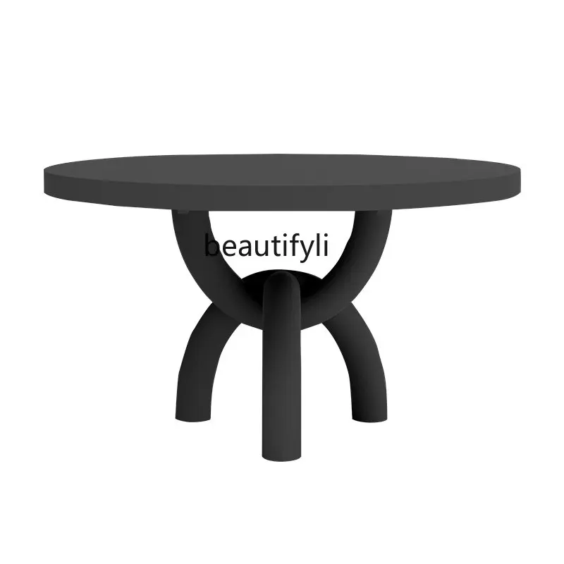 zq Nordic Modern Paint Dining Table Creative round Occasional Table Conference Table Restaurant Dining Table