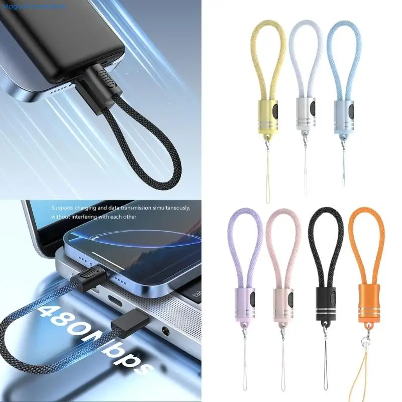 N2UB Portable Keychain Double Type C Charging Cable 60W for Travel Office Outdoor