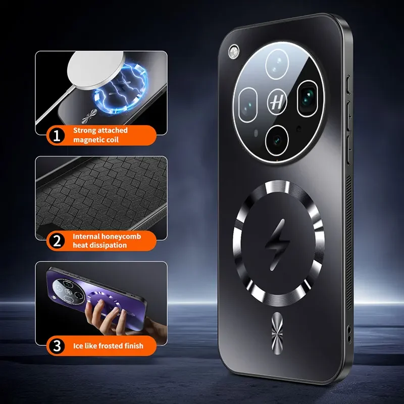 حافظة شحن مغناطيسية جديدة غير لامعة لهاتف OPPO Find X9 Pro X8 Ultra X8 S Plus واقي عدسة مدمج مضاد للسقوط #2