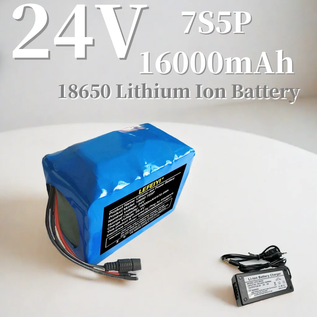 New 7S5P 24V 16Ah battery pack 500W 29.4V 16000mAh 18650 wheelchair electric mobility tool lithium-ion battery