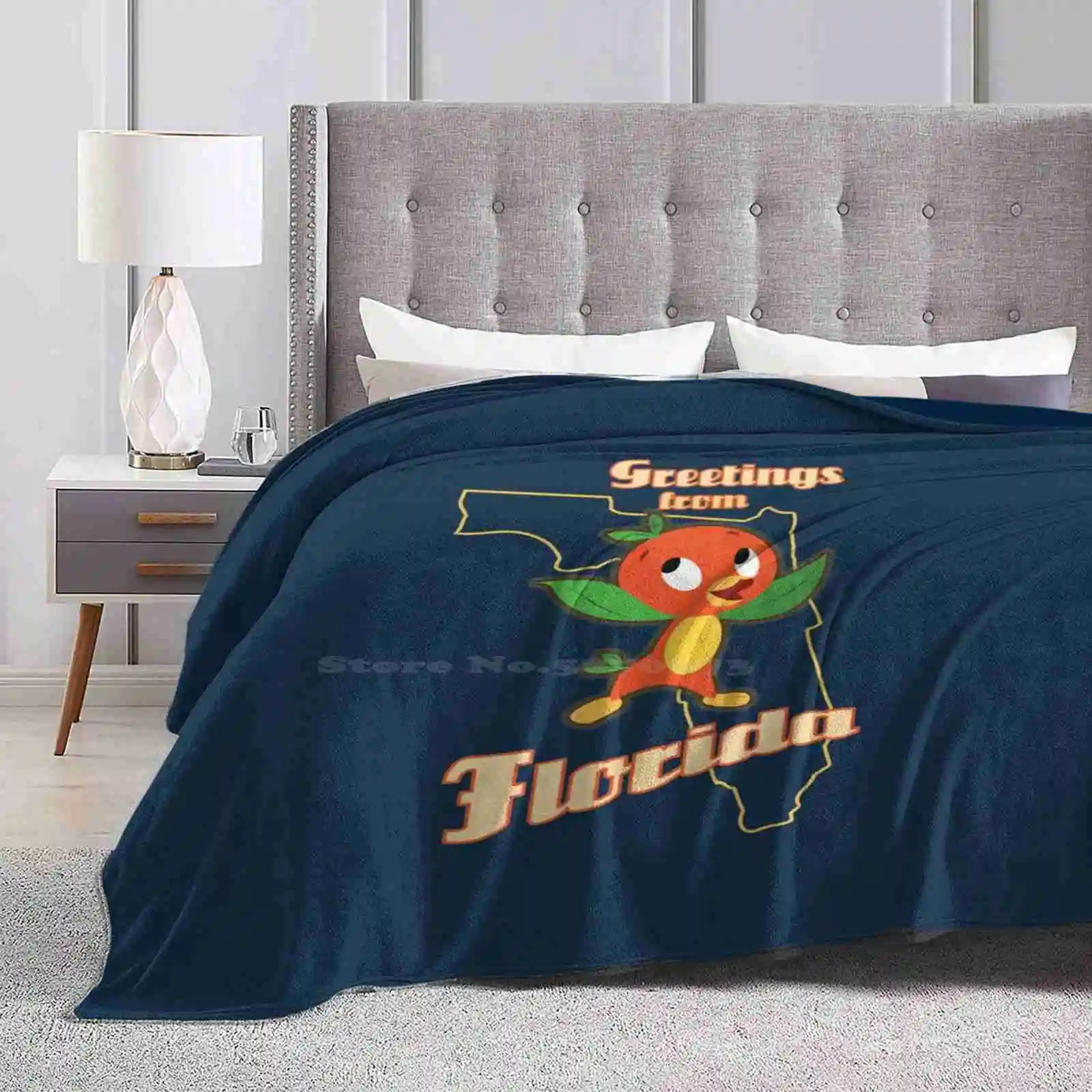 Greetings From Florida All Sizes Soft Cover Blanket Home Decor Bedding Walt World World Orange Bird Adventureland Orange Bird