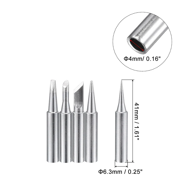 5 Stück bleifreie Lötkolbens pitze i 2,4 b k d 3c Serie 4mm x 41mm Ersatz für Lötkolbenkopf-Reparatur werkzeuge für Löt stationen