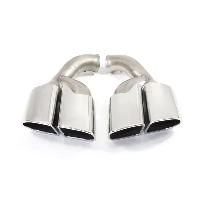 

NEW SYPES For Porsche15-17 Cayenne 958-2 Square nozzle chrome silver polish exhaust muffler tip original car tail pipe change OE