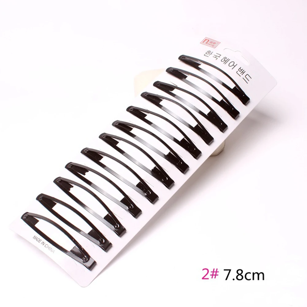 12PCS Black Geometric Snap Hair Clips Barrettes For Women Girl Simple Sweet Headdress Waterdrop Clips Barrette Hair Accessories