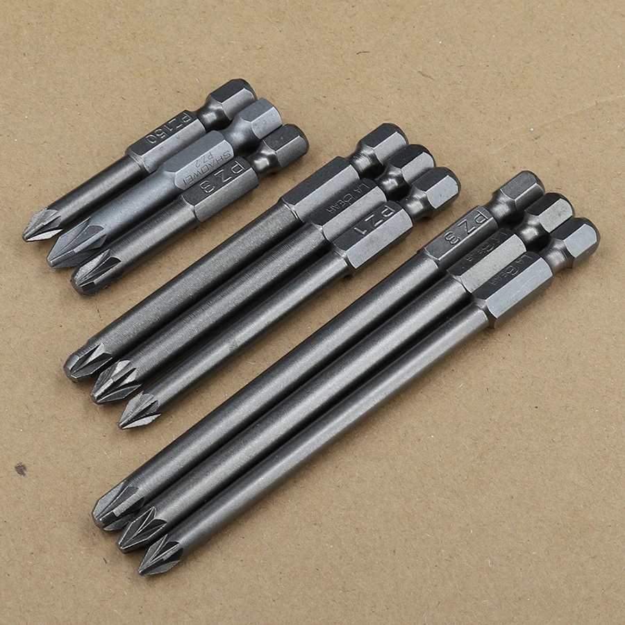 1Pc PZ1 PZ2 PZ3 Screwdriver Bit Magnetic Pozidriv Screwdriver Bit 1/4\