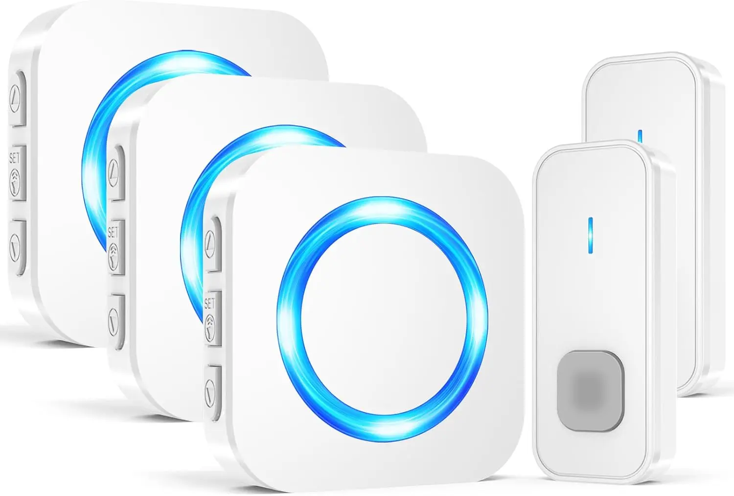 

Водонепроницаемый беспроводной дверной звонок с радиусом действия 1300 футов, 55 мелодий, светодиодной подсветкой, простая установка для дома, класса, квартиры