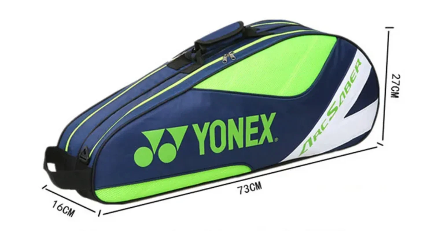 YONEX-Bolsa de raqueta de tenis de bádminton, bolsa ligera de alta calidad para 3 raquetas con compartimento para zapatos, Unisex