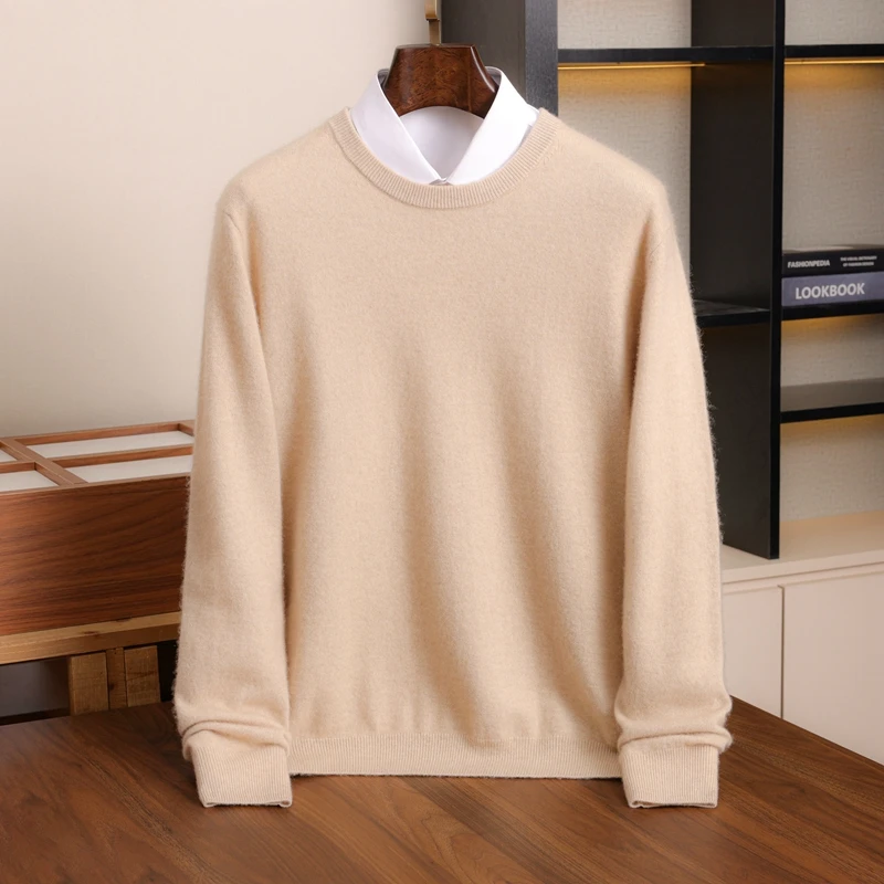 

Men's Long Sve round Ne Thermal Sweater Autumn 2025 Knitted Base irt Warm Cozy Overhead Sle M Faion entials