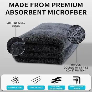 超細纖維汽車毛巾 車輛清洗布 汽車清潔擦乾手帕 超強吸水汽車玻璃清洗毛巾用品 10 最佳銷售 玻璃清潔布 - №10