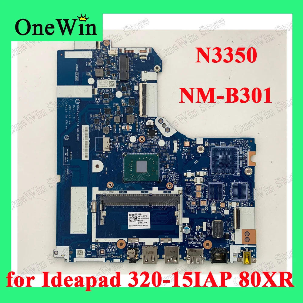 

for 320-15IAP 80XR Lenovo Ideapad Laptop Motherboard N3350 UMA NOK CPU DG424/DG524 NM-B301 100% Test Original MB 5B20P20642