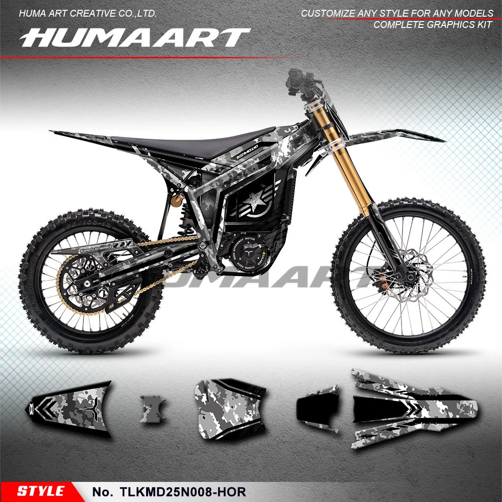 

HUMAART Camouflage Graphics Decal Kit Stickers Complete for TALARIA KOMODO Grey Multicamo, Rebuilding, Style No.TLKMD25N008-HOR