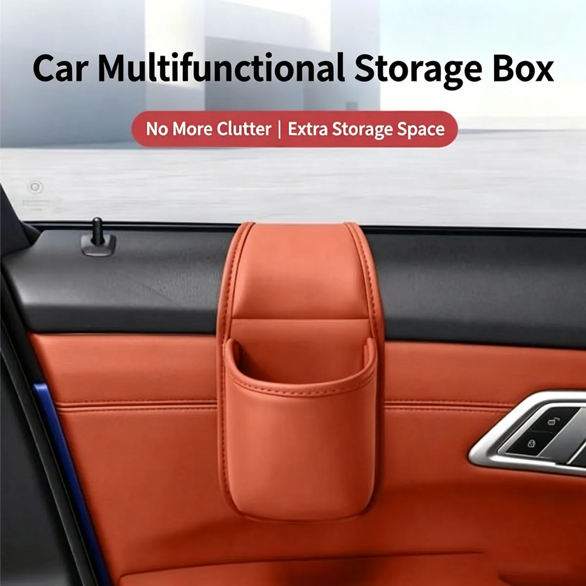 Car Door Side Storage Organizer, Cup Holder Phone Stand Tray, Multi-Function Sturdy Mount for Vehicle