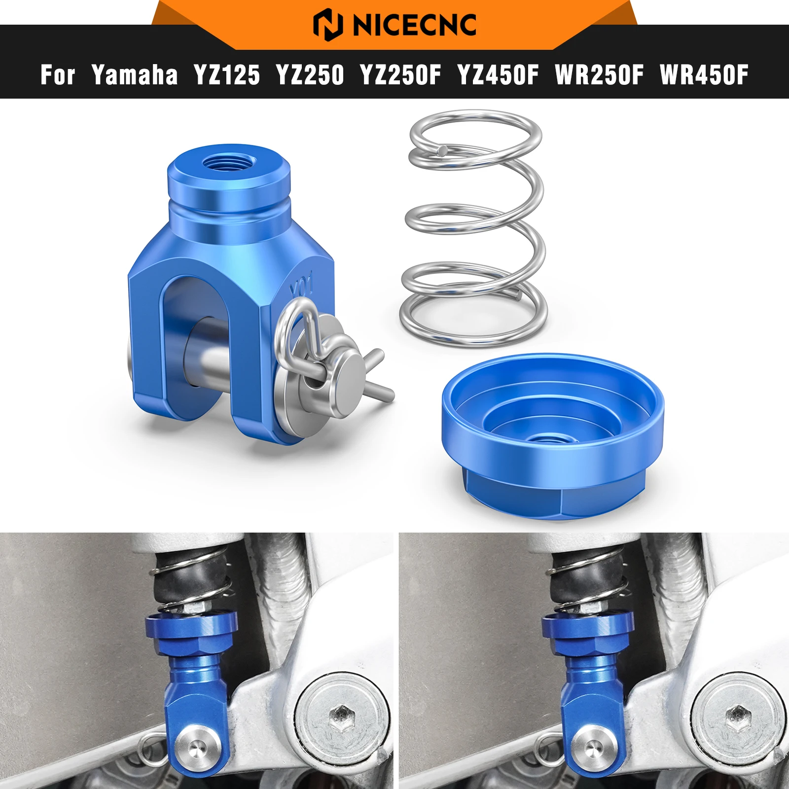 NICECNC For Yamaha YZ125 YZ250 2009-2023 Aluminum Rear Brake Return Spring YZ125X YZ250X 2020-2023 YZ250F YZ450F WR250F WR450F
