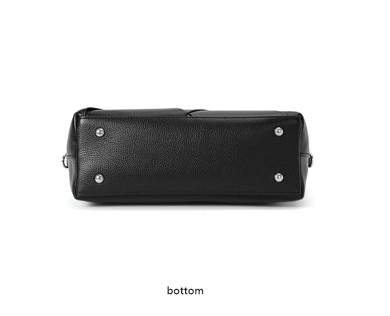 Aidrani Damen-Handtasche aus echtem Rindsleder, schwarz, gewebtes Karodesign, Schulter- und Umhängetasche – Detail 10