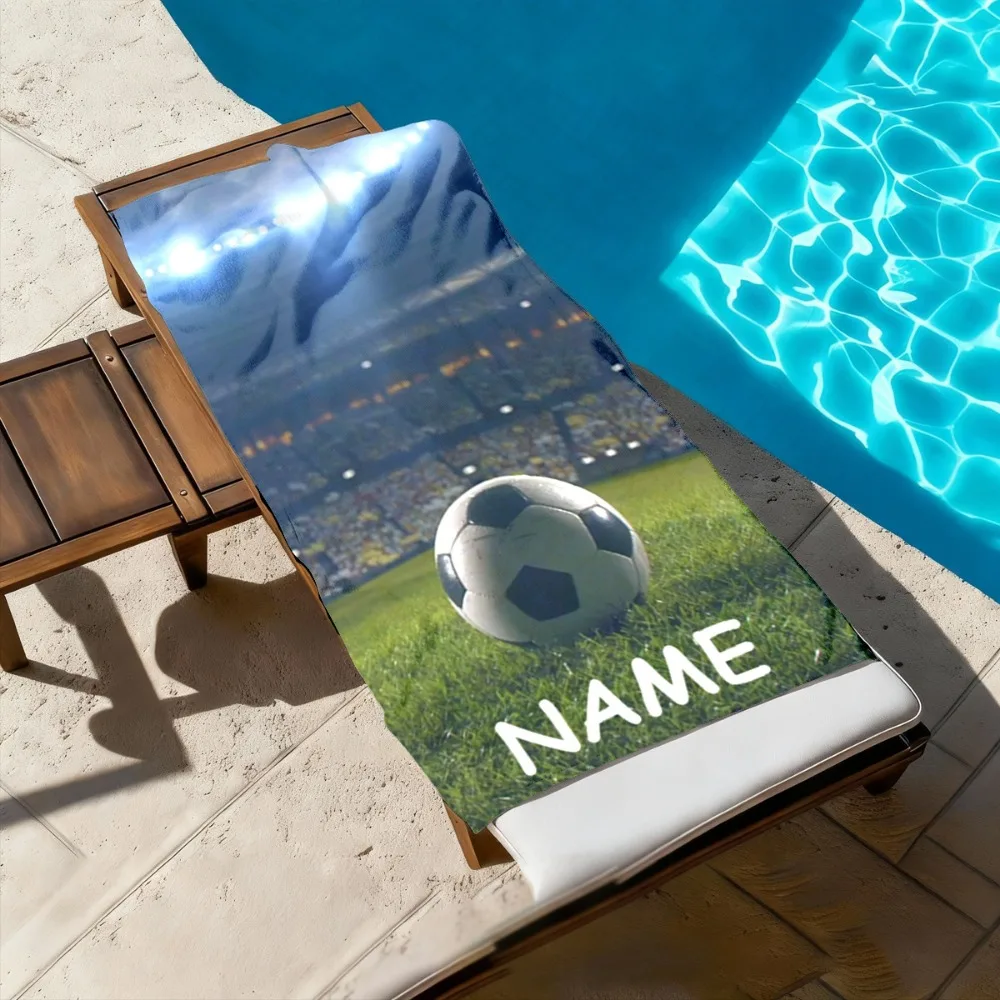 

Customizable Soccer Beach Towel Large Size, Perfect for Beach, Pool, Camping, Parties, Ideal Gift for Soccer Players