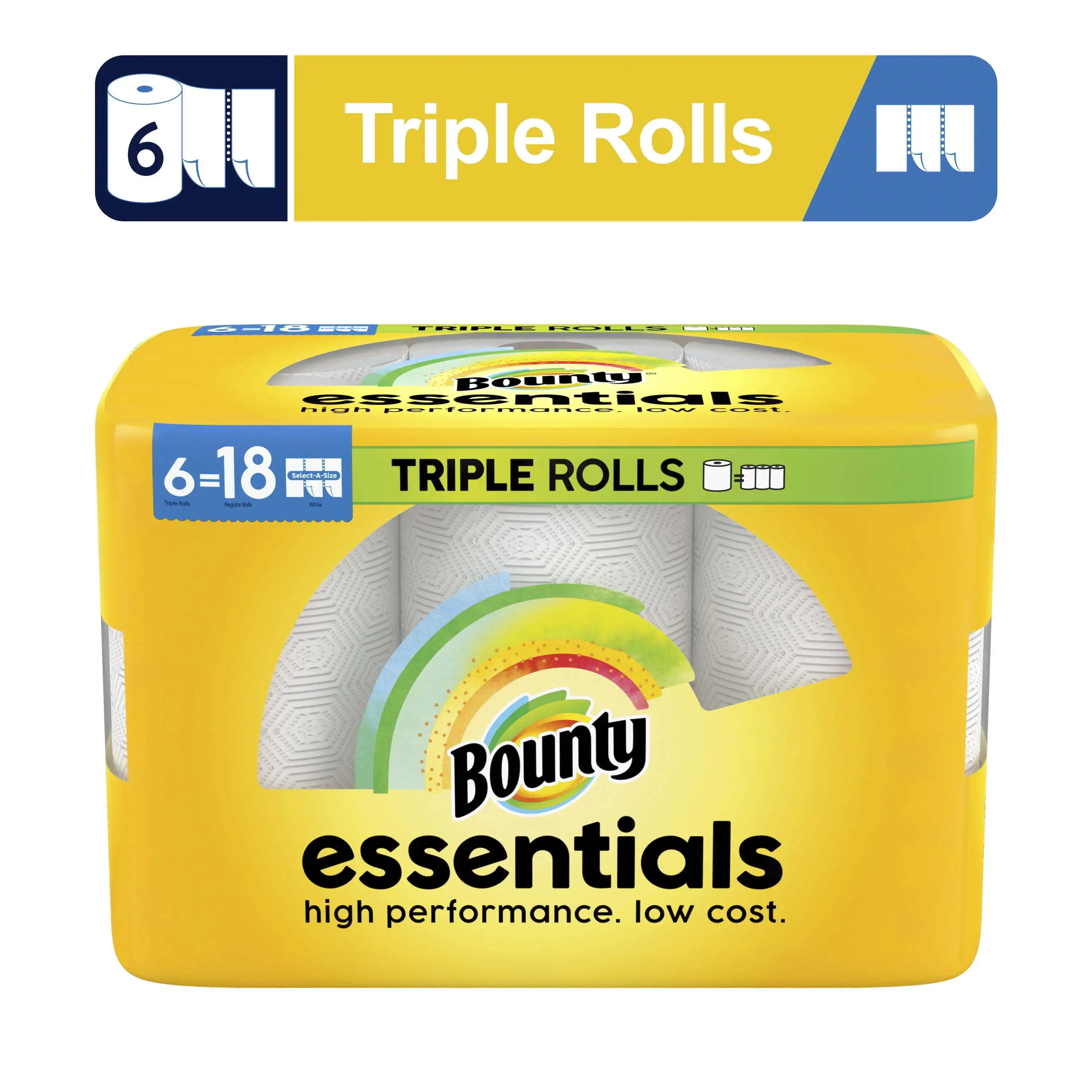 

Essentials Paper Towels Select-A-Size, 6 Triple Rolls