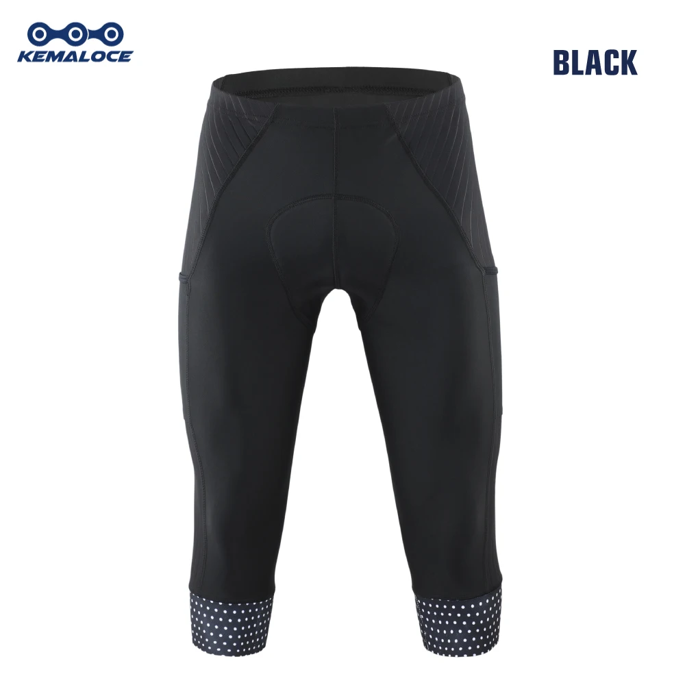 KEMALOCE Männer Radfahren 3/4 Hosen Shorts Blank Blau/Schwarz/Grau 5D Gel Pad MTB Bike Trägerhose Top Qualität Quick Dry Fahrrad Knicker 3
