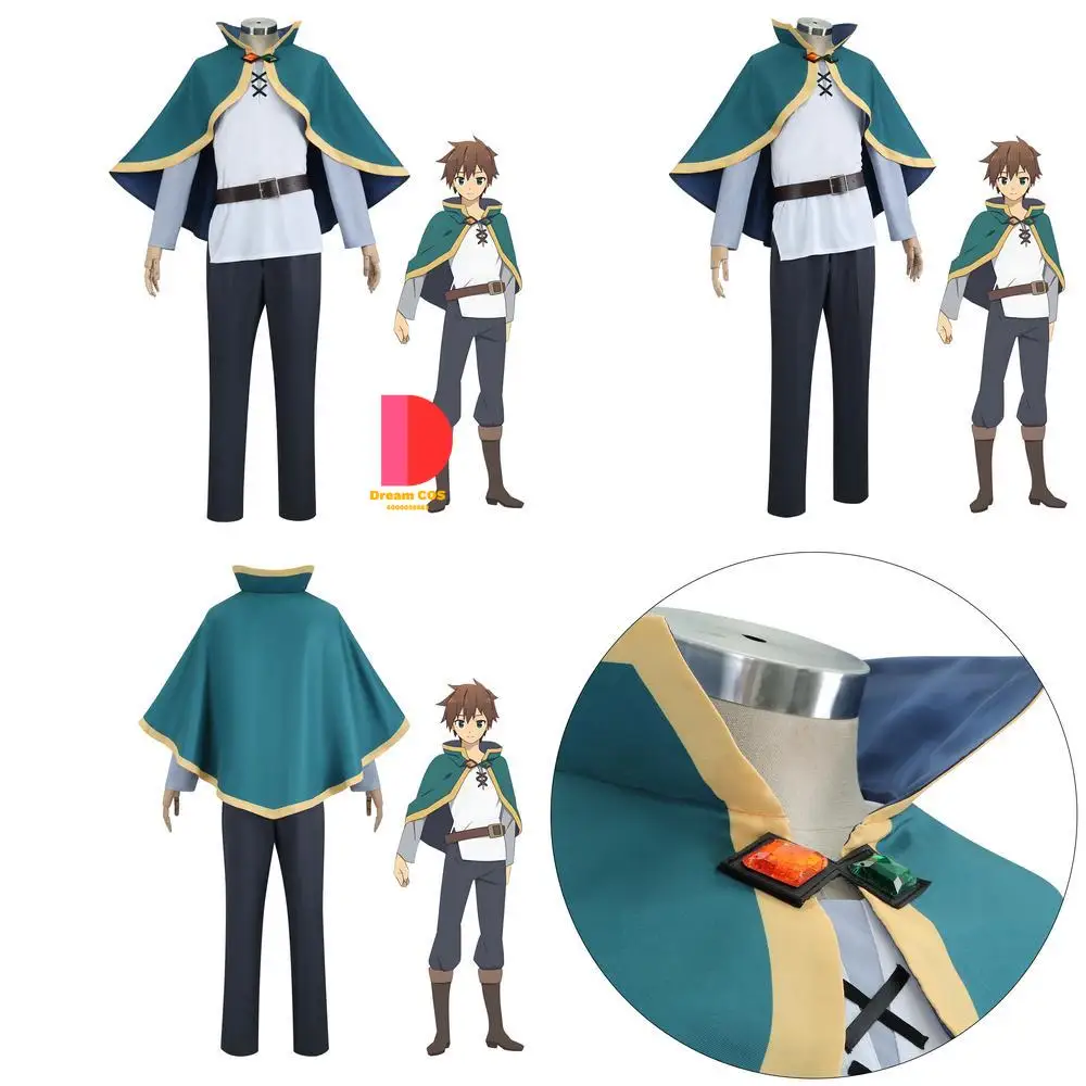 

God's Blessing on This Wonderful World Cosplay Costume Anime Kazuma Satou Fashion Role Play Outfit Men Wig Comic Con Halloween