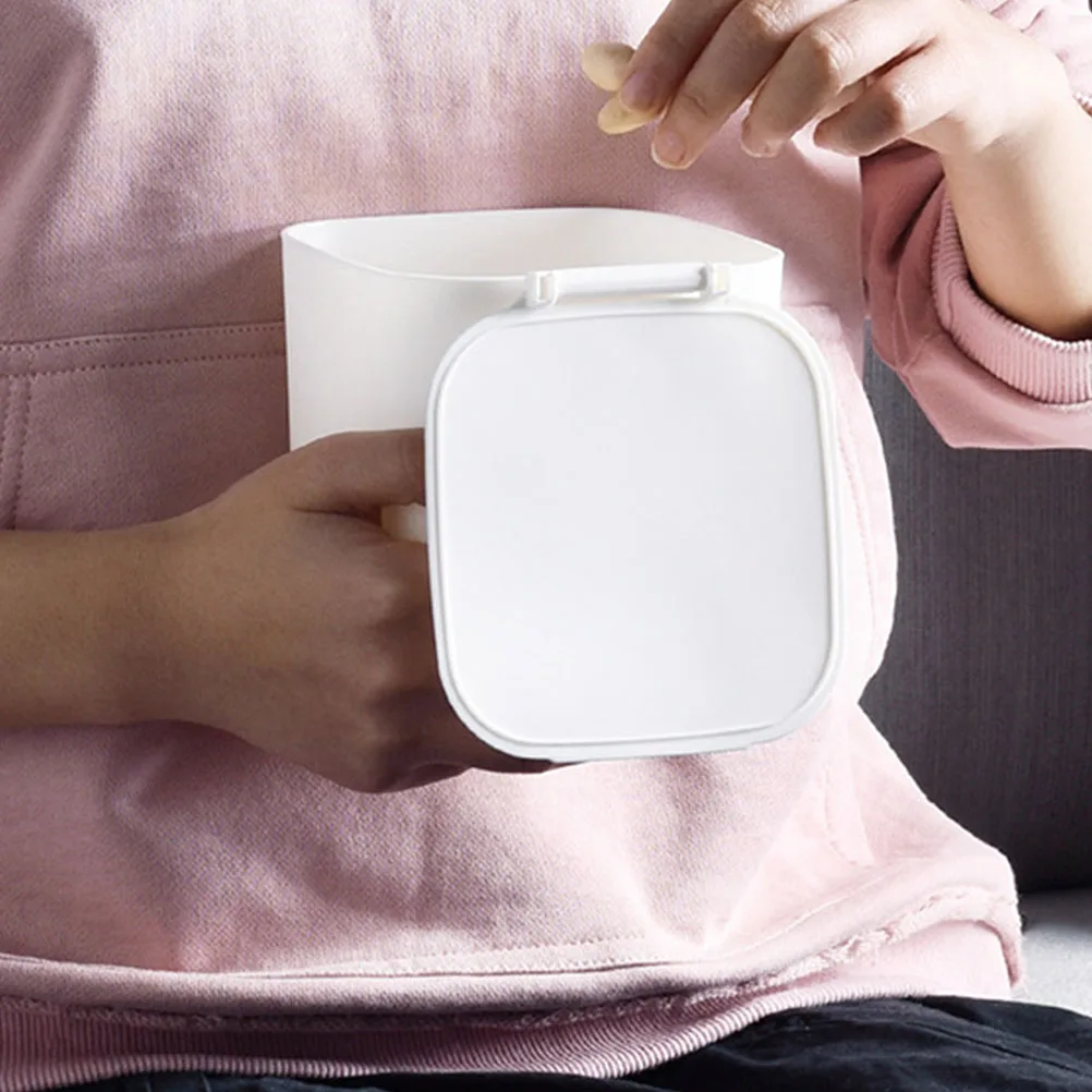 

Desktop Trash Can Multi-Purpose Storage Case Decorative Counter-Top Container Easy Open Close Customizable Space Management