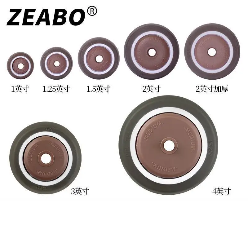 

1 Pcs/lot 1/1.25/1.5/2/3/4-inch Caster With Bearing Soft Silent Rubber Wheel Accessories & M6/m10 Screw Nut Accessories