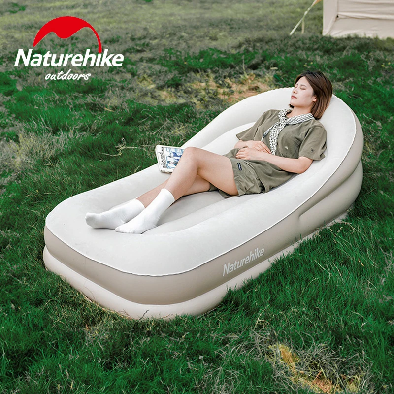 Naturehike Outdoor Foldable Inflatable Sofa Camping Lounge Couch Sleeping Bed Portable Foldable Air Travelling Beach Bed Chair