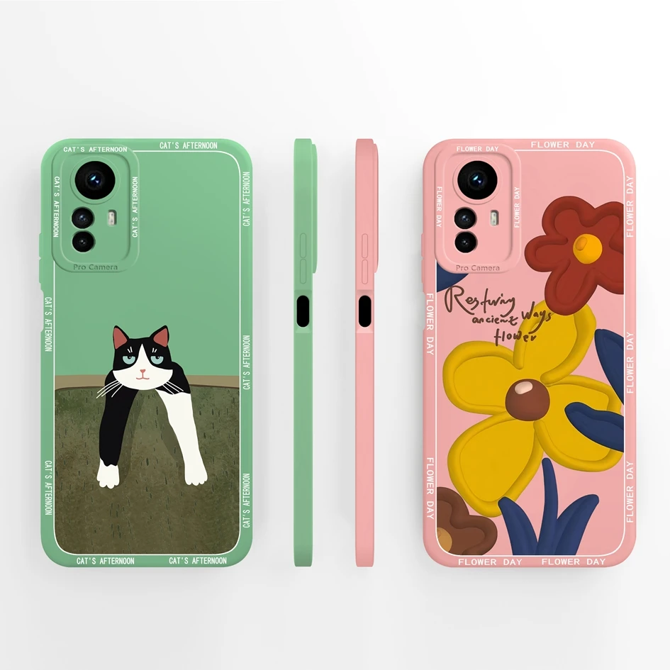 For Xiaomi Redmi Note 12S 4G Case Cover Cute Fashion Shockproof Cartoon Pattern Liquid Silicone For Redmi Note 12 S Funda Coques