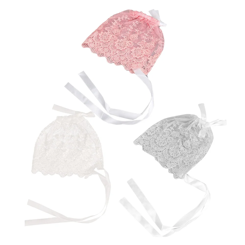 

3-х шт. шапочки для новорожденных, детские шапочки для девочек, реквизит для фотосессии, чепчики для новорожденных