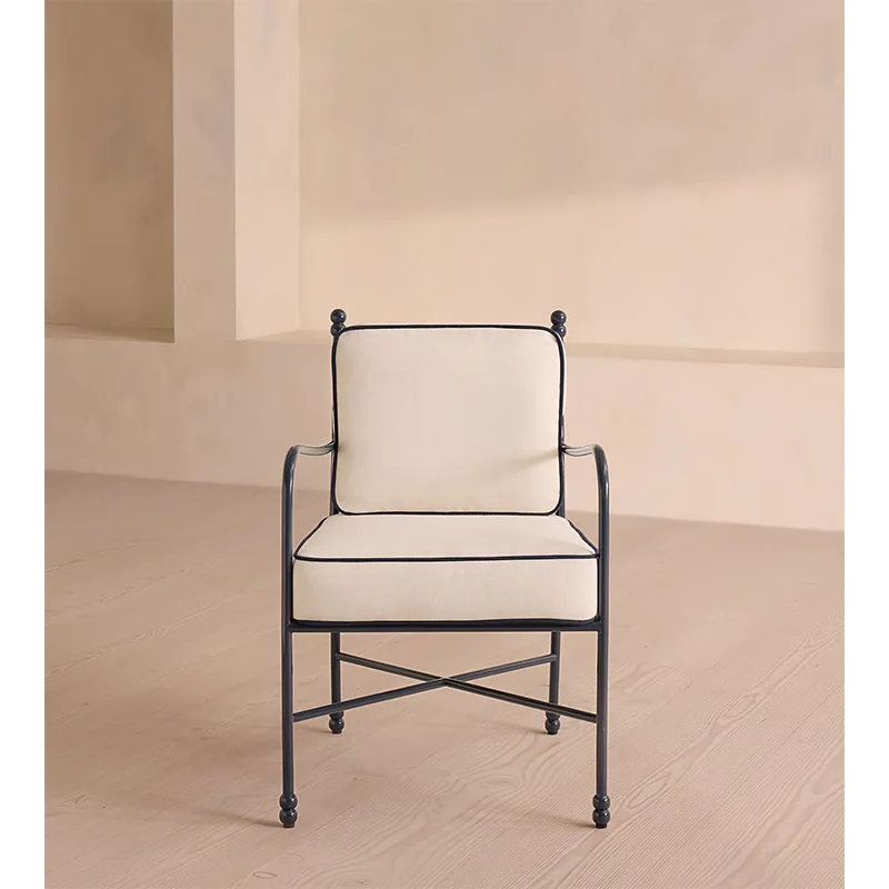 High Quality Unique Wave Pattern Backrest Chair Aluminum Outdoor Garden Armchair