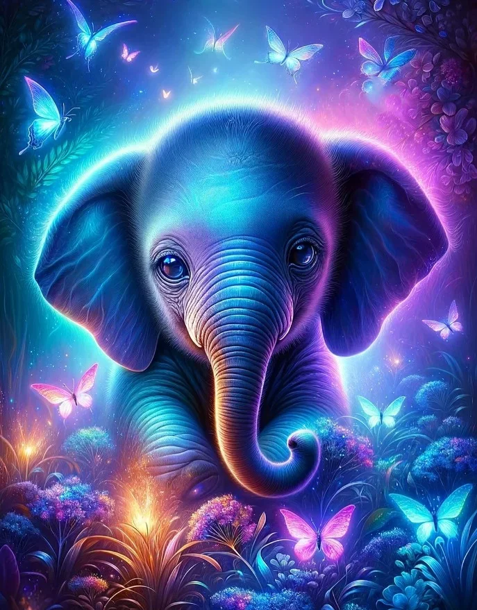 

Sunature Fairy Dust Diamond Painting Art Full Square Round Drills Elephant Diamond Painting Kit 5-10 Sunshine Colors