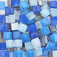100g Mixed Mosaic Pieces Assorted Color Square Glitter Glass Mosaic Tiles for DIY Crafts Supplies Blue Purple Green Arte 6